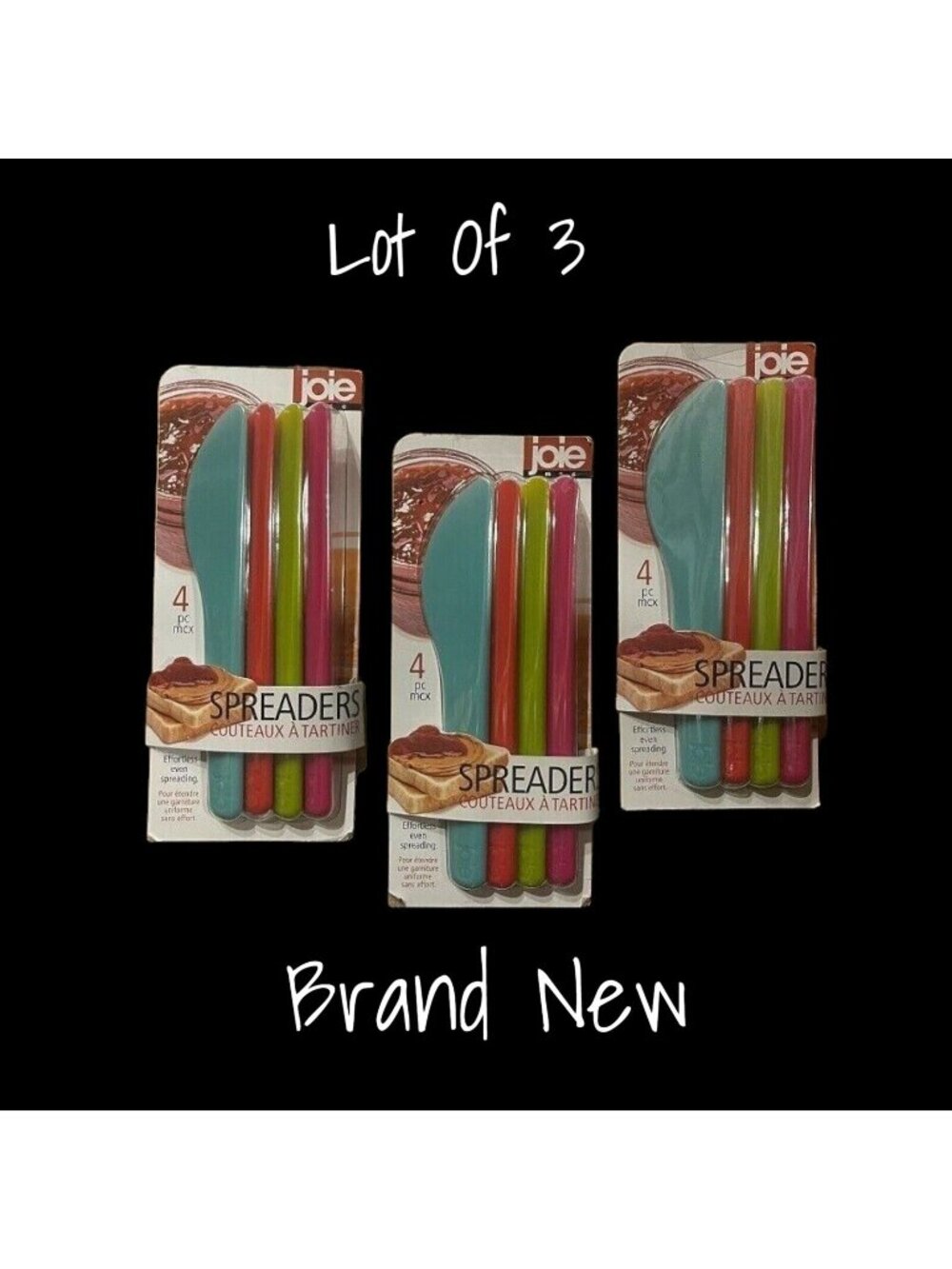 Joie Spreaders reusable plastic knives BPA-free Dishwasher safe 12-Piece Set New